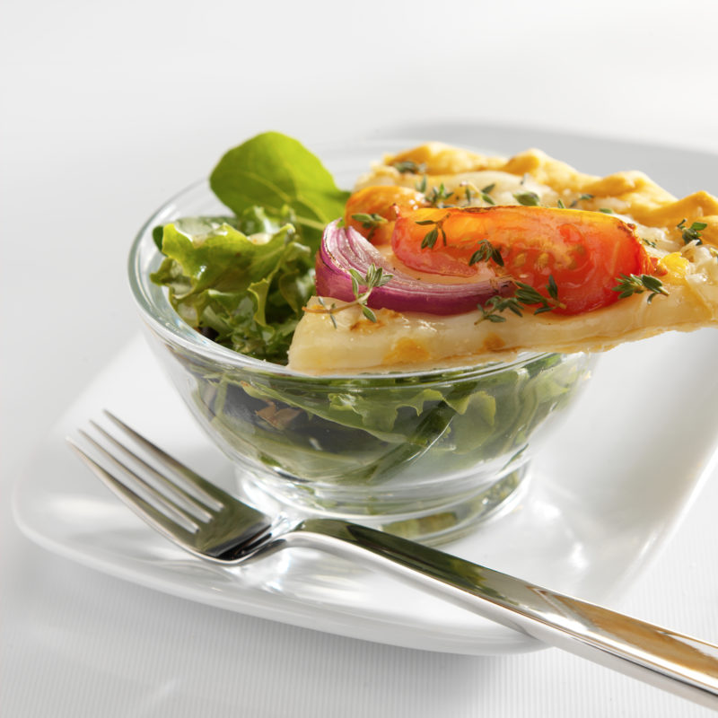 Roasted Tomato and Cheese Tart with Spring Salad